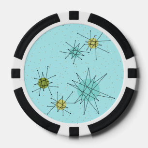 Chip de póquer de Robin's Egg Blue Atomic Starburs