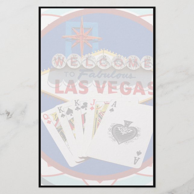 Chip de Póquer de Rótulo y tarjetas de Las Vegas (Anverso)