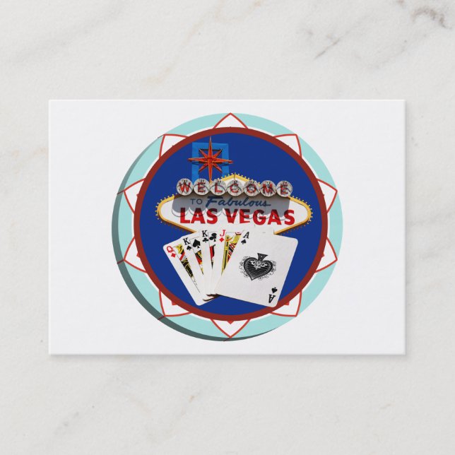 Chip de Póquer de Rótulo y tarjetas de Las Vegas (Anverso)