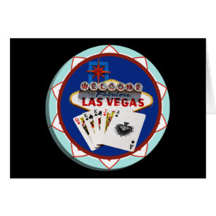 Chip de Póquer de Rótulo y tarjetas de Las Vegas