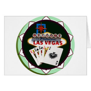 Chip de Póquer de Rótulo y tarjetas de Las Vegas