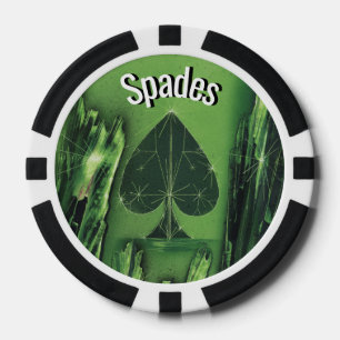 Chip de póquer para palo negro y verde