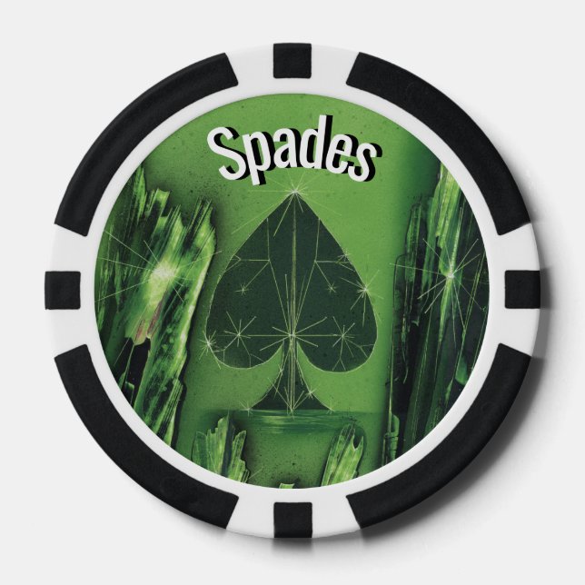 Chip de póquer para palo negro y verde (Anverso)