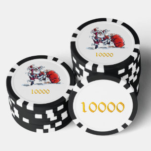 Chip de póquer rayado de oro negro de Santa Furia 