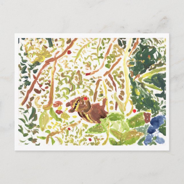 Chipmunk comiendo una postal de baya (Anverso)