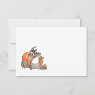 Chipmunk Squirrel cualquier tarjeta de nota plana