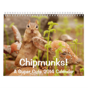 ¡Chipmunks! Un calendario de pared lindo estupend
