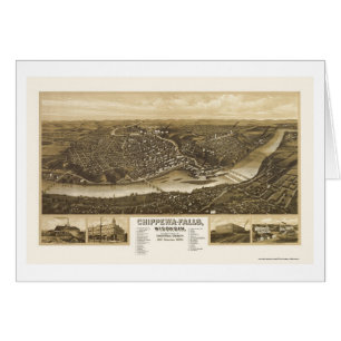 Chippewa Falls, mapa panorámico de los WI - 1907