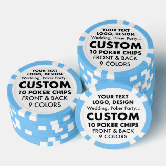 Chips de Póquer AZUL LIGERO personalizado personal