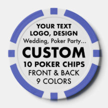 Chips de Póquer AZUL personalizadas personalizado 