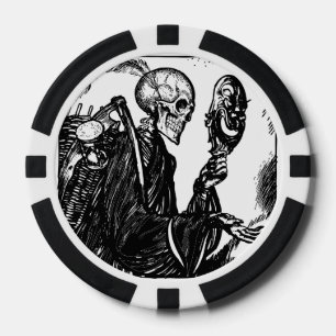 Chips de póquer cerámico, borde sólido azul oscuro