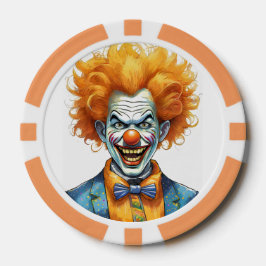 Chips de póquer compuesto de payaso asustado