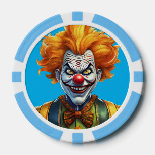 Chips de póquer compuesto de payaso asustado