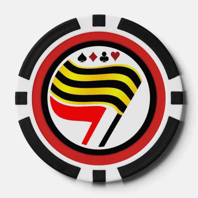 Chips de póquer con bandera de oro (Anverso)