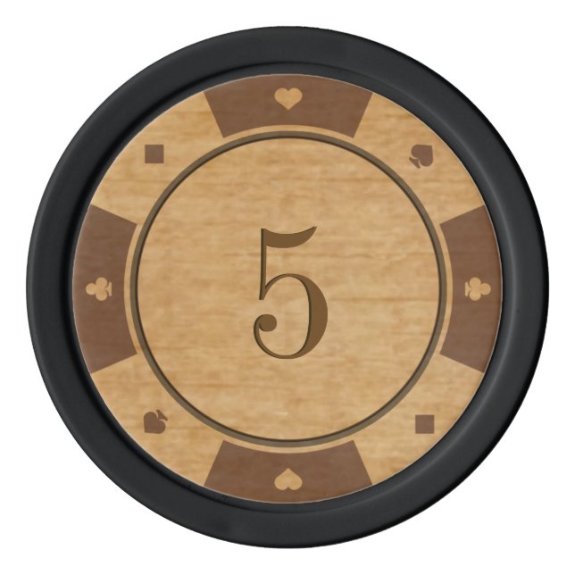 Chips de póquer con estilo de casinos de madera de (Anverso)