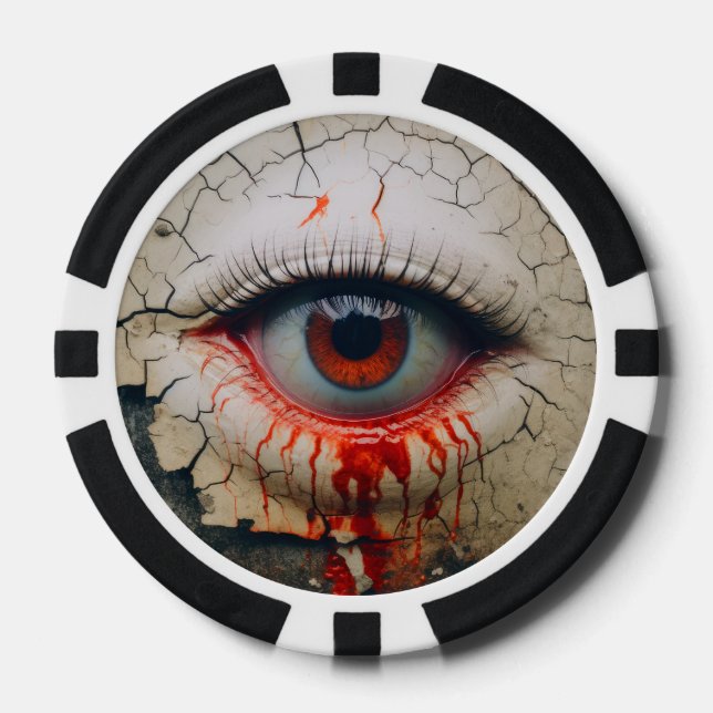 Chips de póquer con juego de casino de terror Eyeb (Anverso)