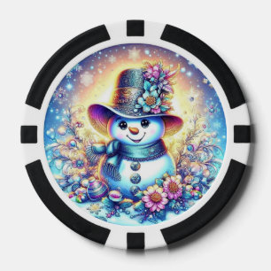 Chips de póquer con la Sra. Snowman - Diseño de In