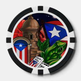 Chips de póquer con símbolos de Puerto Rico