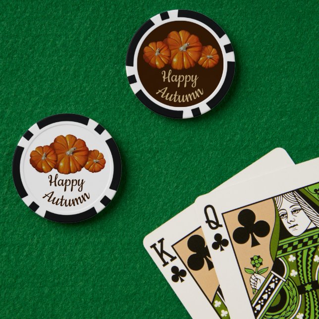 Chips de póquer de calabaza (Mesa de Poker (Doble))