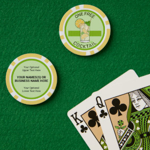 Chips de póquer de cócteles sin texto para persona