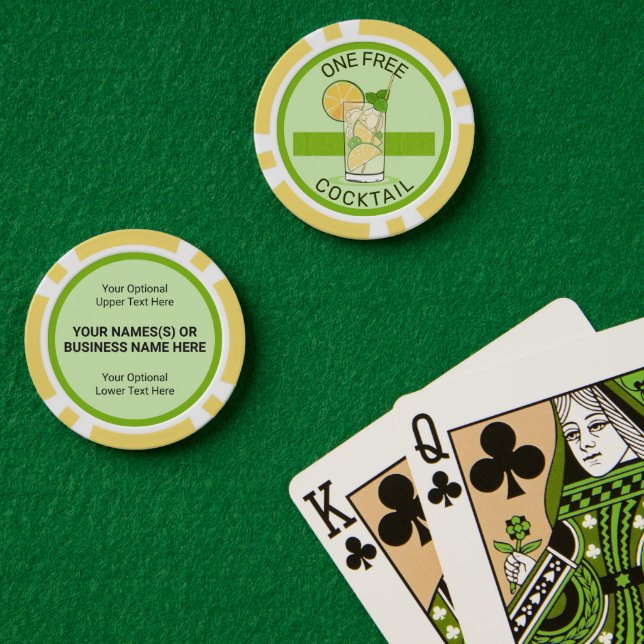 Chips de póquer de cócteles sin texto para persona (Mesa de Poker (Doble))