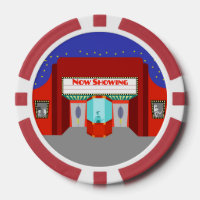 Chips de póquer de teatro de películas retro