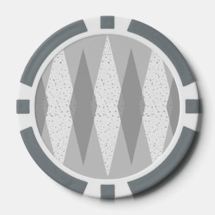 Chips de póquer Gray Argyle Moderno de Mid Century