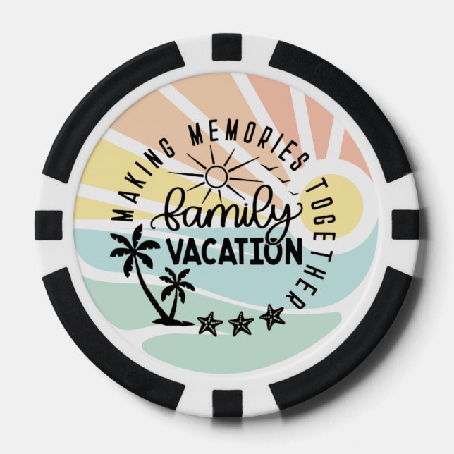 Chips de póquer para vacaciones familiares (Anverso)