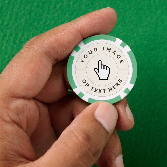 Chips de póquer verde - Personalizado Añadir su im (Mano)