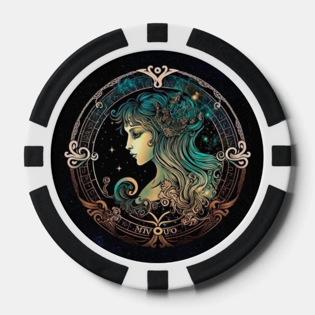 Chips de póquer Virgo Zodiac - Noche de juego de a (Anverso)
