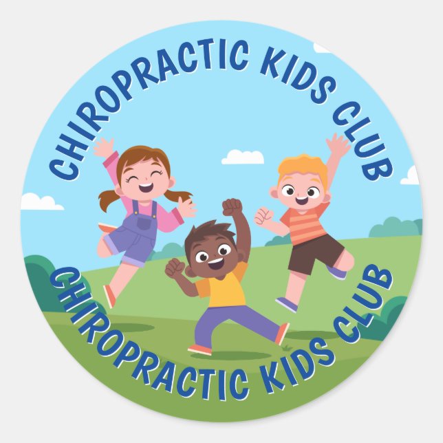 Chiropractico Kids Club Classic Round Pegatina (Anverso)