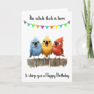 Chirping Birds Cumpleaños Tarjeta plegable