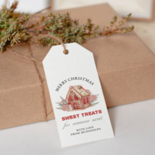 Chirstmas Gingerbread House Favor Gift Etiqueta