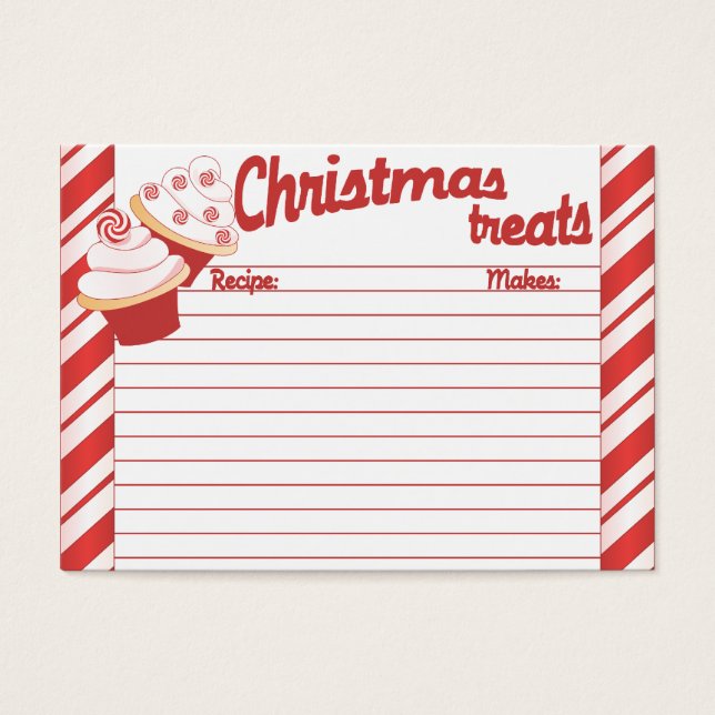 Chirtmas Cupcake mini tarjetas de recetas (Frente)