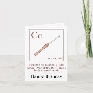 Chisel Chiste madera carpintería Tarjeta de cumple