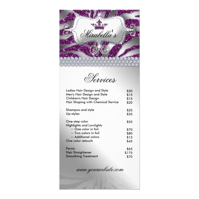 Chispa de lujo Purpl de la cebra de la tarjeta del (Frente)