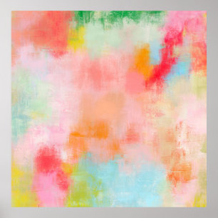 Chispa de primavera - Arte abstracto de color rosa