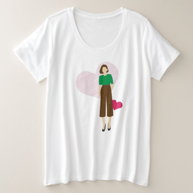 Chispa elegante y camiseta de corazón - Arte femen (Anverso del diseño)