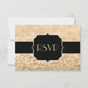 Chispas de oro de champagne Sweet 16 RSVP horizont