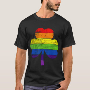 Chiste arco iris Shamrock estilo camiseta vintage