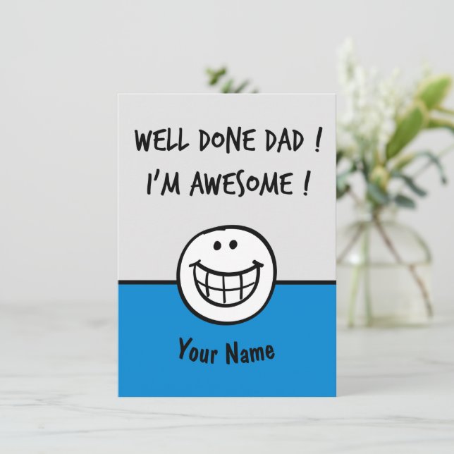 Chiste de tarjetas del día de los padres divertido (Anverso de pie)