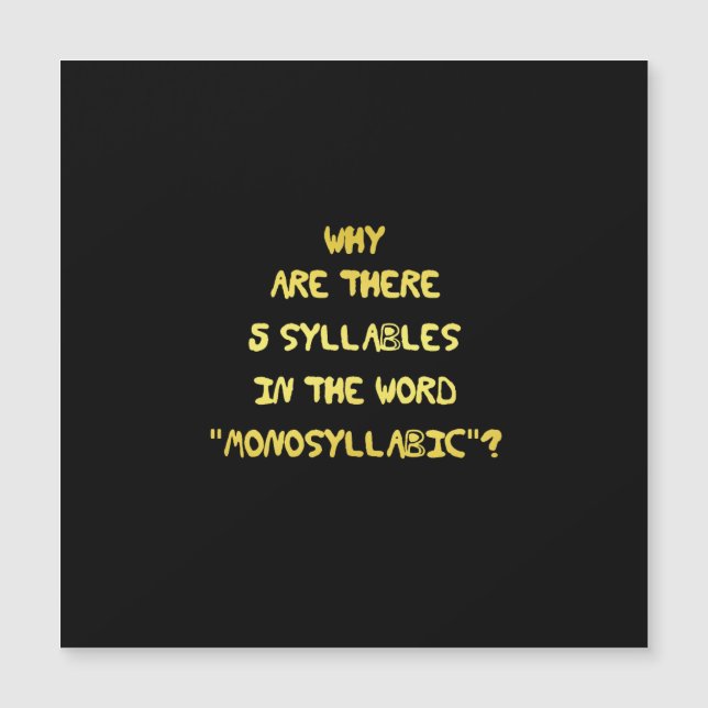 Chiste divertido de ortografía de 5 sílabas (Anverso)
