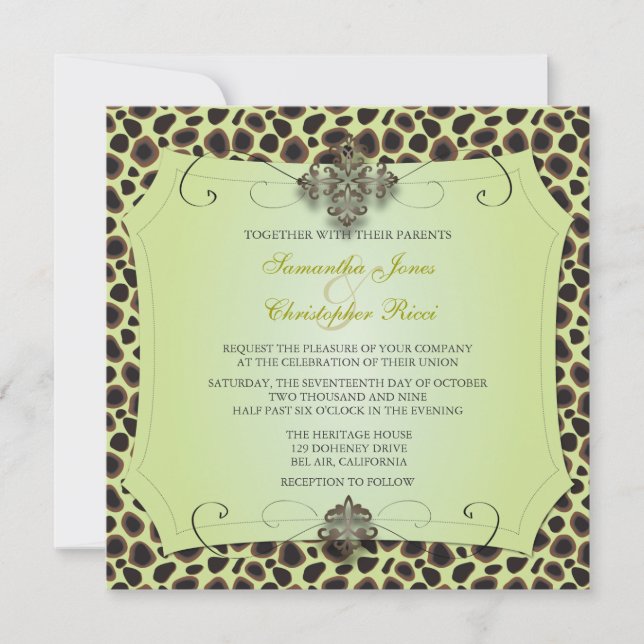 Chita, invitaciones de boda (stock de oro premium) (Anverso)