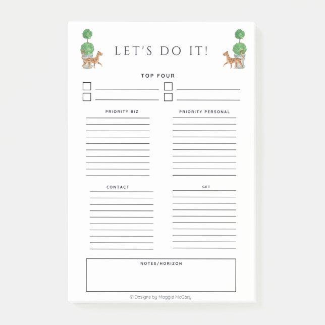 Chita y tópico 4 x 6 Notas para hacer (Anverso)