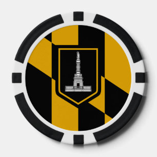 Chivos patrióticos de póquer con bandera de Baltim