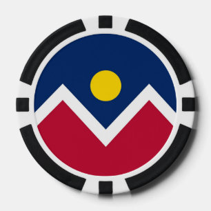 Chivos patrióticos de póquer con bandera de Denver