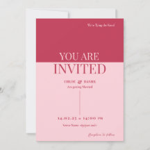 CHLOE Tarjeta de invitación a la boda rosada negri