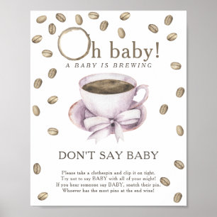 Chocolate baby shower - No digas bebé Póster
