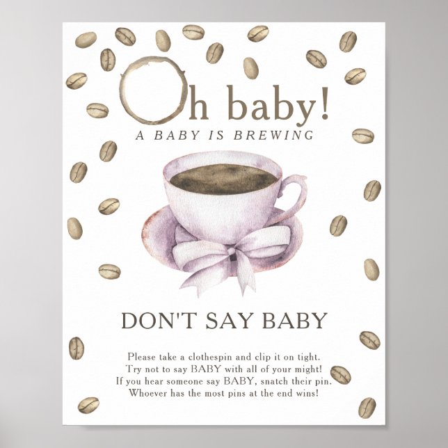 Chocolate baby shower - No digas bebé Póster (Frente)