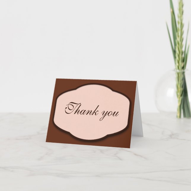 Chocolate Brown & Beige Cartas de agradecimiento (Anverso)